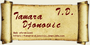 Tamara Đonović vizit kartica